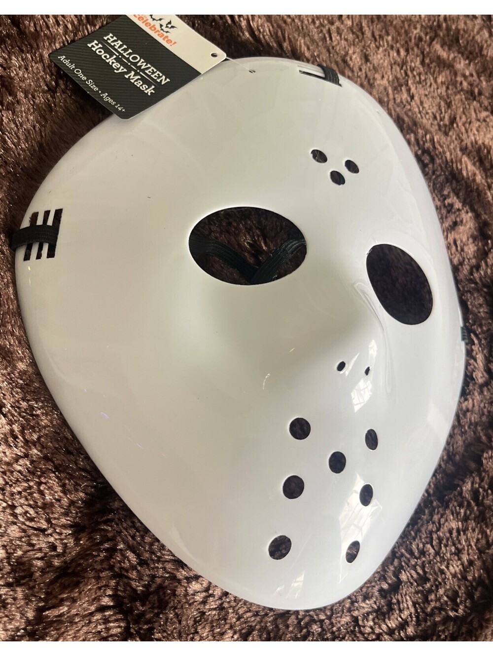NEW WITH TAGS! Way To Celebrate White Halloween Hockey Mask Costume Jason Adult